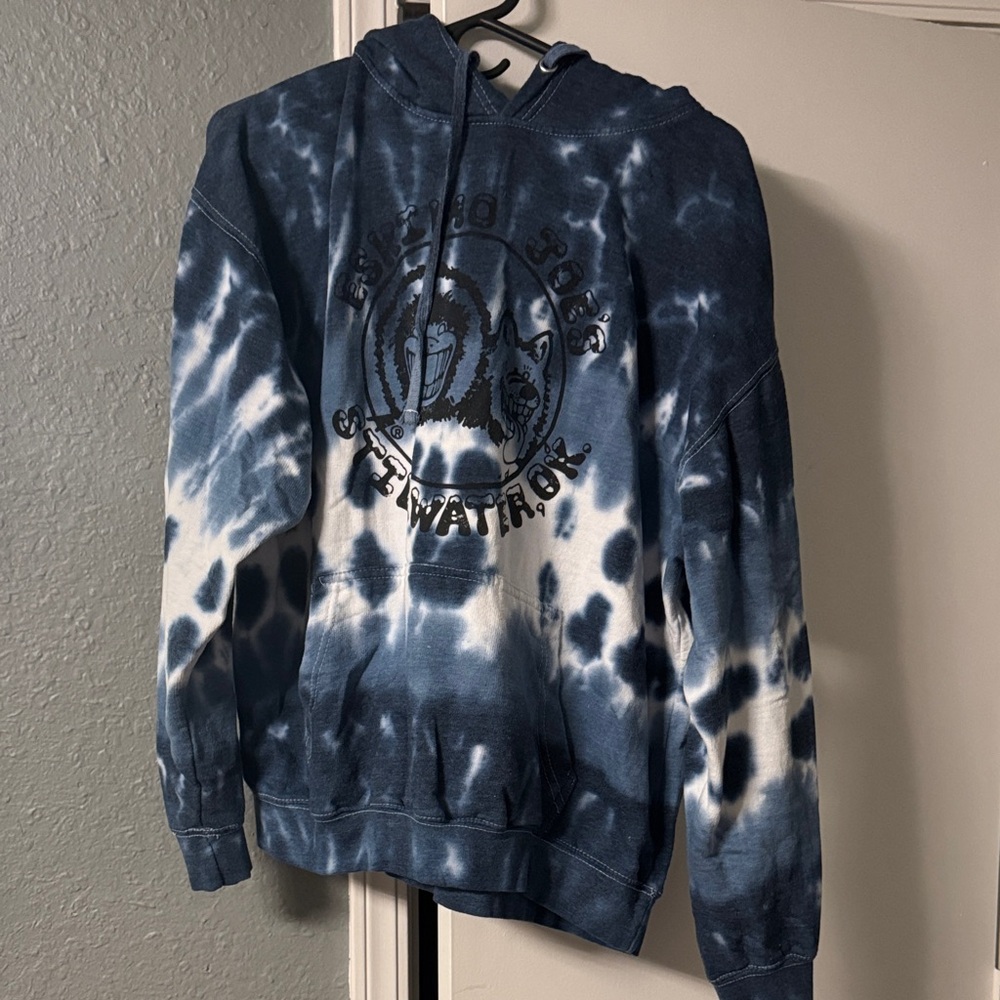 Blue Tie-Dye Graphic Hoodie